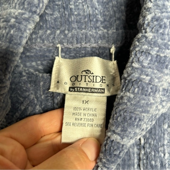 OUTSIDE ADDITIONS WOMEN'S PLUS 1X Blue PurpleCHENILLE SWEATER TOP And Scarf - Picture 2 of 3